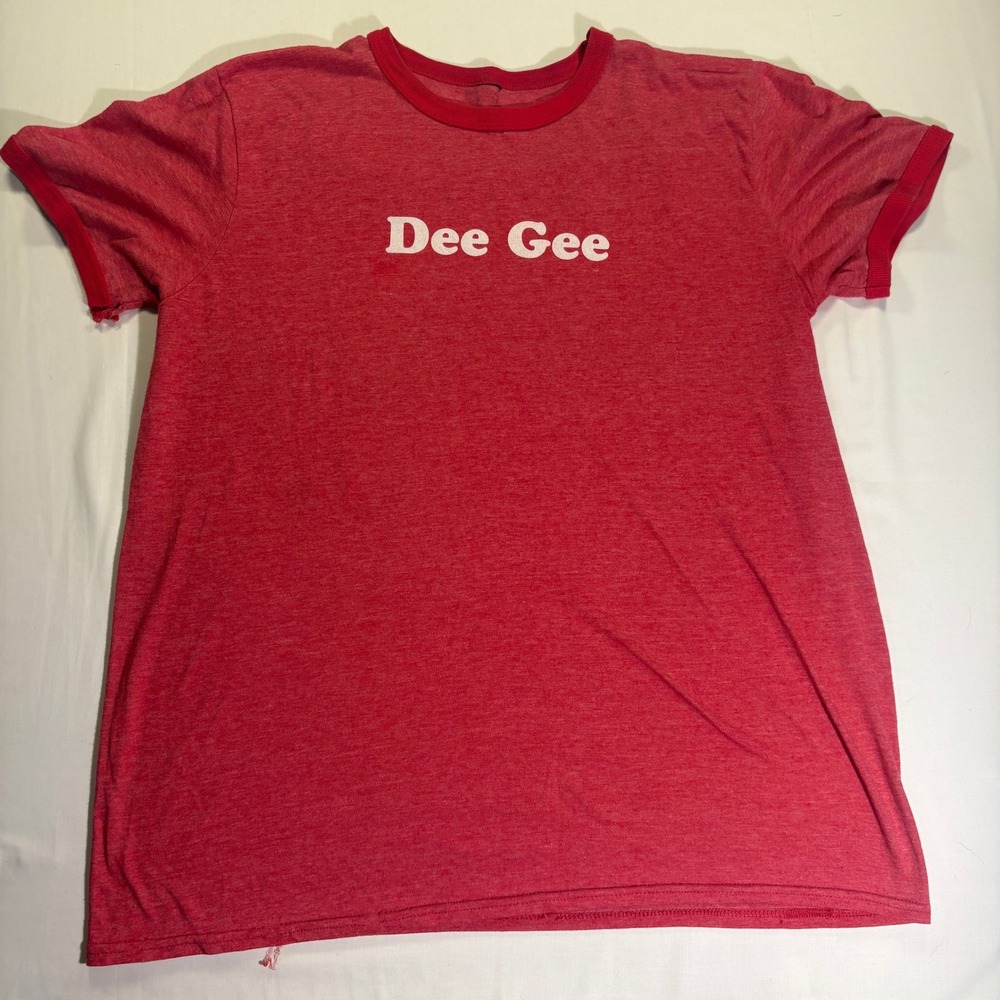 Vintage Delta Gamma Dee Gee Ringer T-Shirt Heather Red Sorority Greek Life L